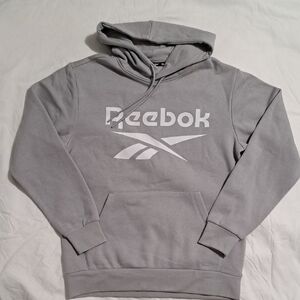 Reebok Men's Light Gray Logo Pullover Hoodie